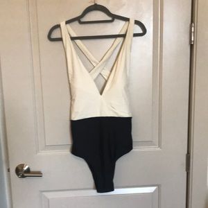 Summersalt cream and white one piece swimsuit